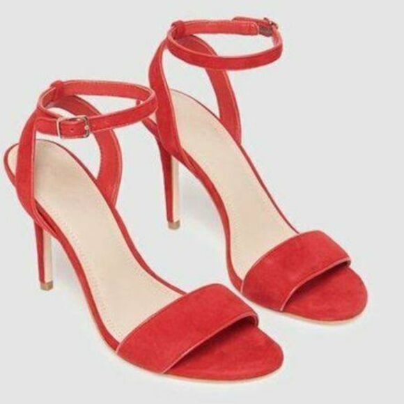 New SANDRO Nina suede sandals red 38 size 8 - Picture 7 of 12